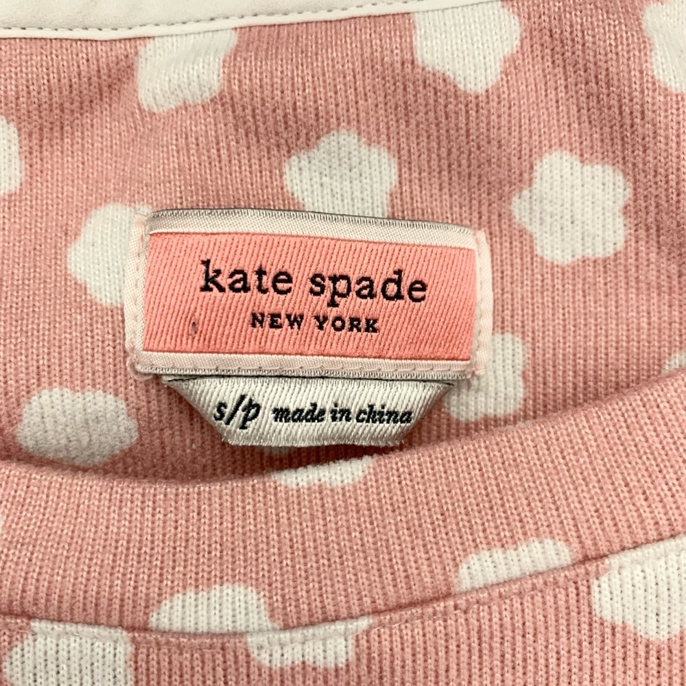 Kate Spade Pink Cloud Pattern long sleeve Tee Size Small - Picture 4 of 6